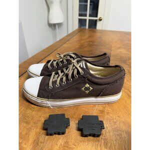 Men's Heelys 11 Brown Canvas Tennis Shoes Covers Sneakers NO WHEELS Skater 7524